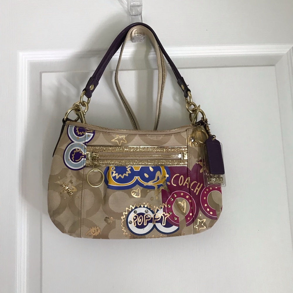 COACH Poppy Groovy Leather Multi-Shoulder Purse